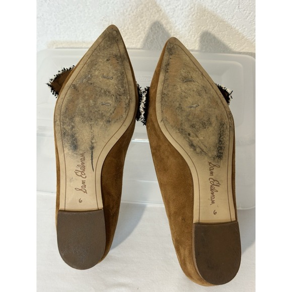 Sam Edelman Rochester Suede Leather Pointed Flats Golden Brown Size 6 Career - Picture 5 of 11